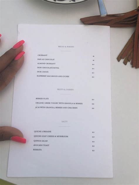 café dior paris menu|Dior cafe Miami reservations.